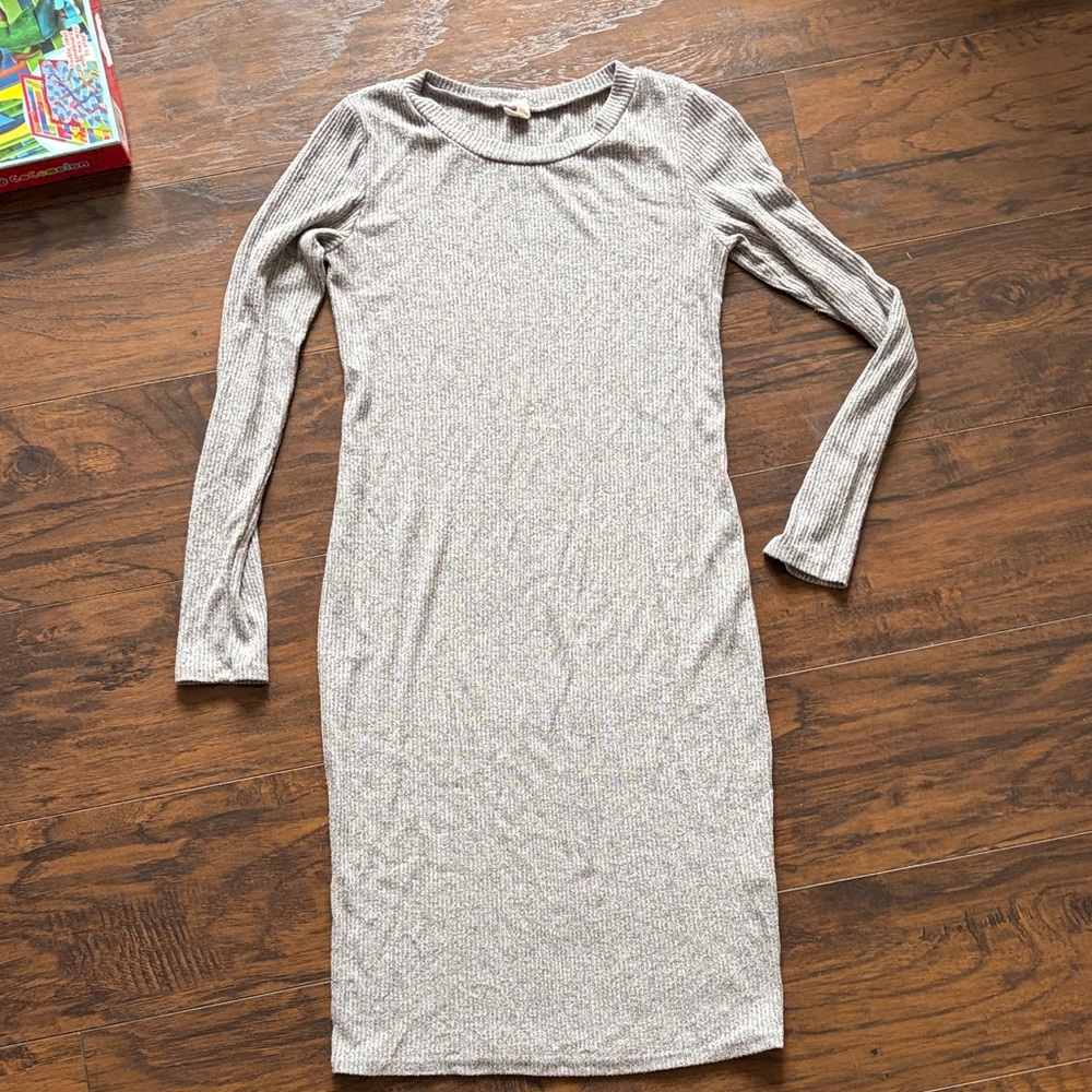 Hello MIZ Heather Gray Long Sleeve Dress